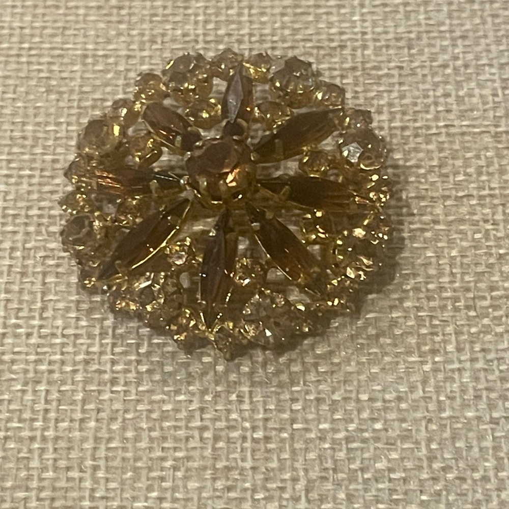 Vintage Austrian Crystal Brooch- Signed